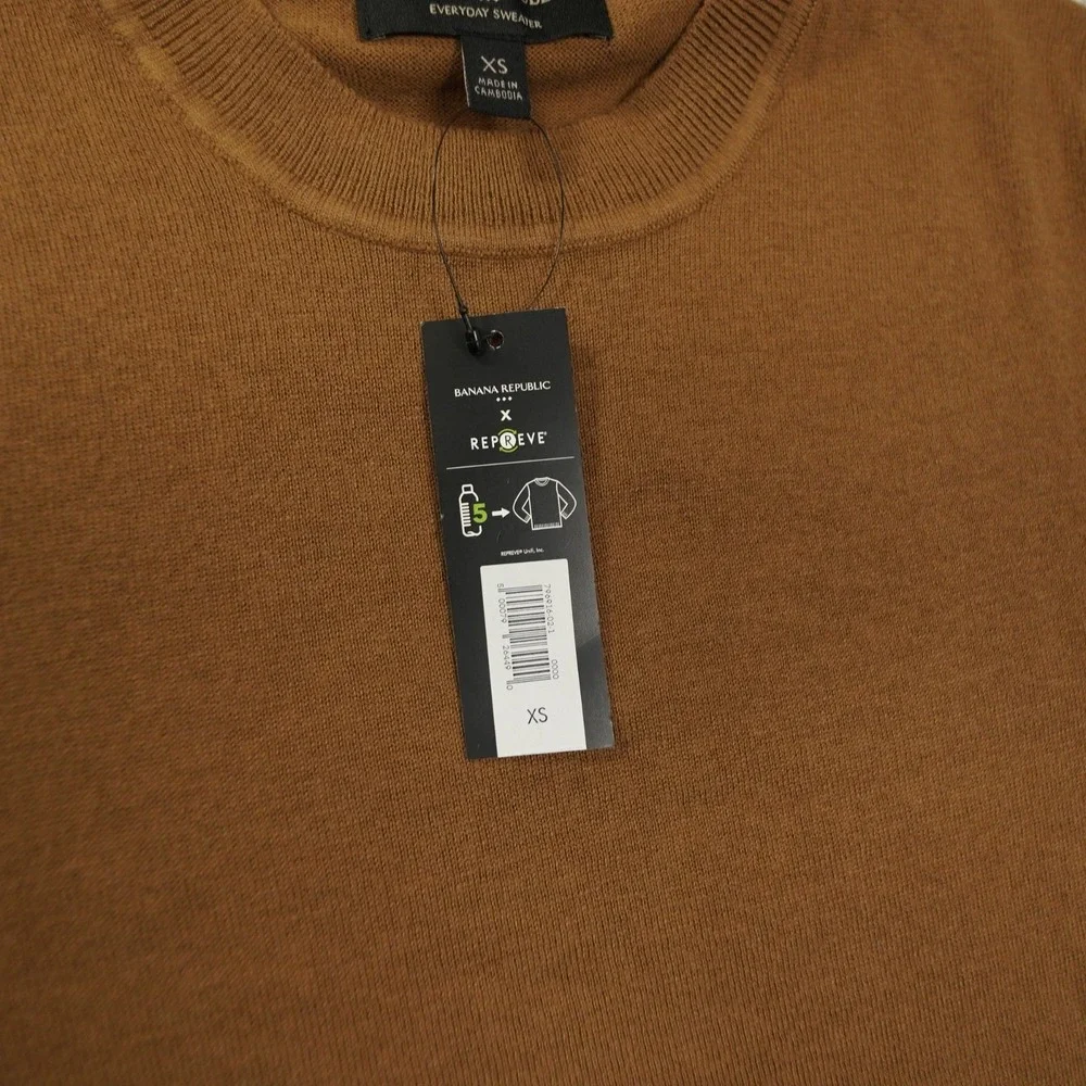 Banana‎ Republic Everyday Sweater Men's XS Crew Neck Brown Long Sleeve Preppy